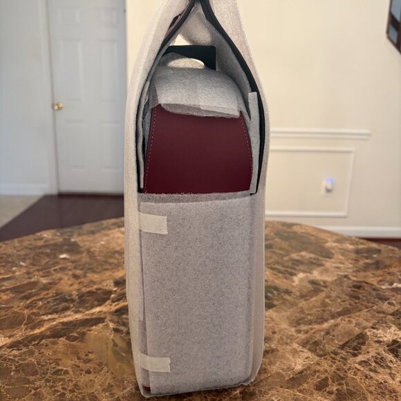 NWT Coach Wine Carrier In Signature Calf and Smooth Leather (Gunmetal/Wine) - Picture 4 of 9